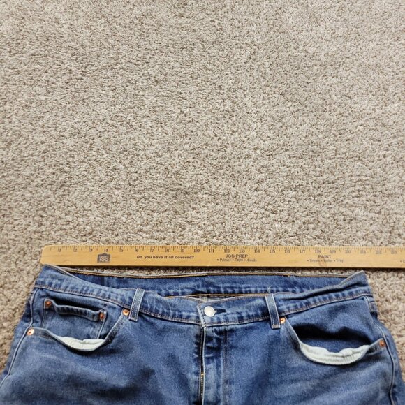 Levis 505 Jeans Mens 42x32 Regular Straight Denim Dark Wash - Picture 2 of 5